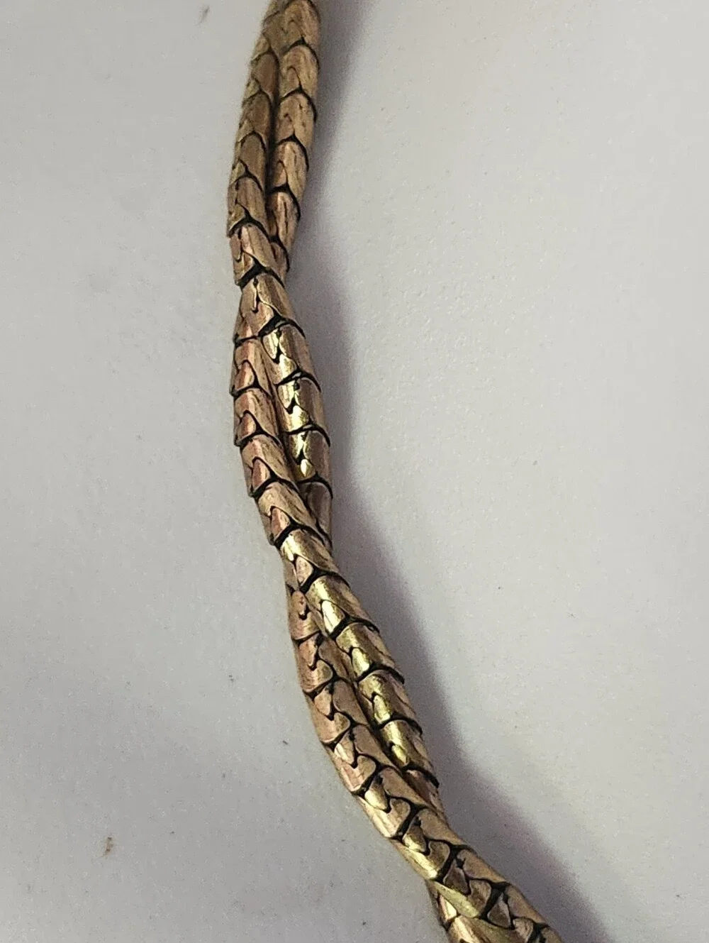 12k Gold Filled Braided Twisted Chain Necklace - 15.5 Inches